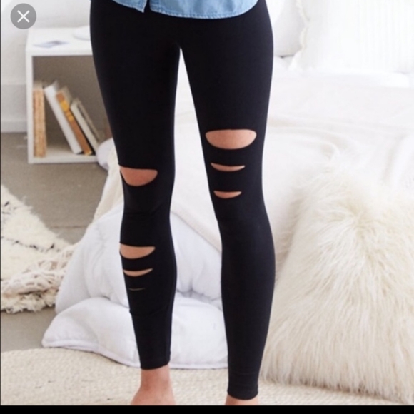 Aerie olive green large ripped leggings